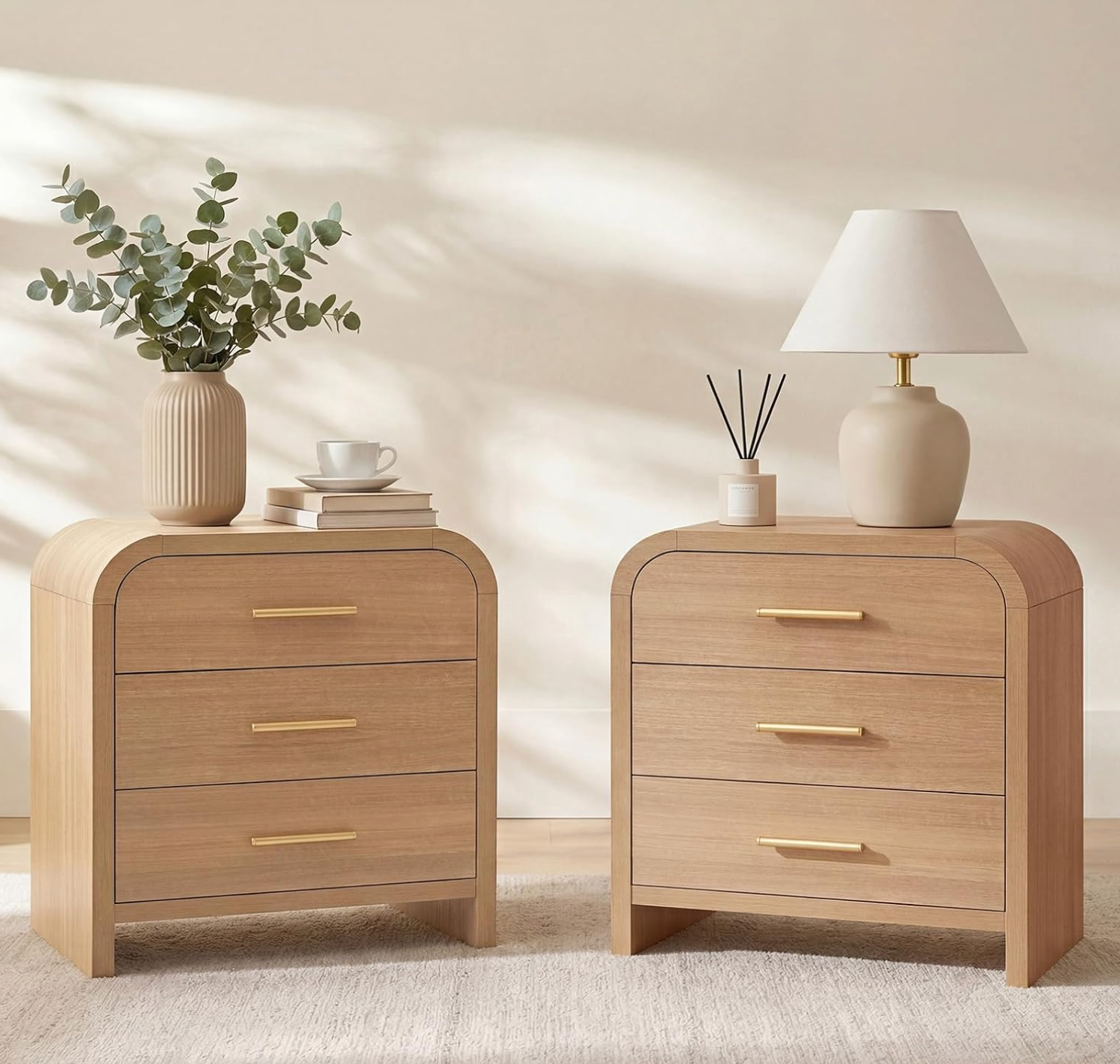 Metal Handle Modern Sturdy Bedside Table Side Table End Table
