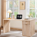 60" Fluted Office Home Desk, Reversible Left‑Right Cabinet