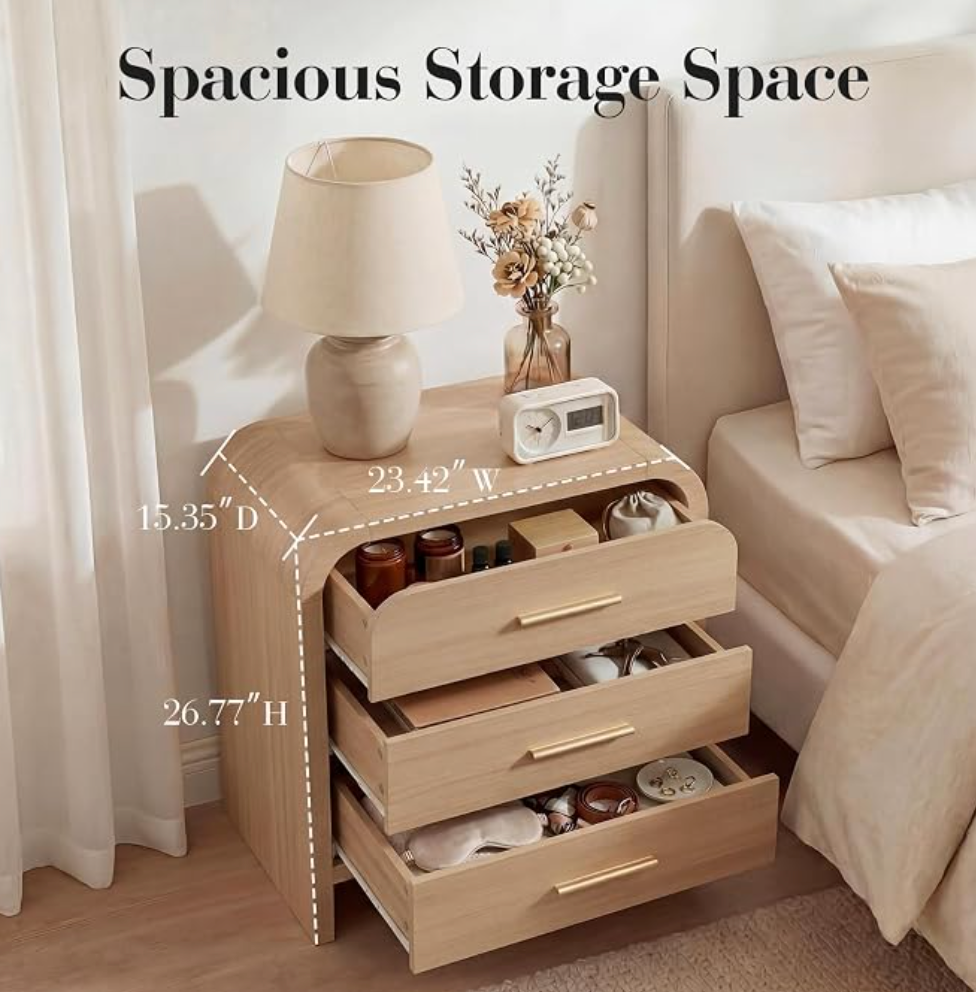 Metal Handle Modern Sturdy Bedside Table Side Table End Table